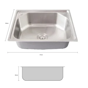 Cuba Pia Gourmet Luxo Prizi Aço Inox 304 43x57cm Kit Completo - C5743