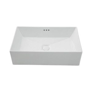 Cuba De Apoio Para Banheiro Retangular Slim Louça Cerâmica 60 cm Lolita pingoo.casa - Branco