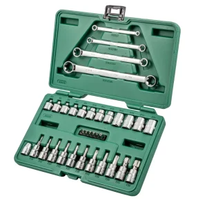 Jogo de Soquetes e Chaves E-Torx – 3/8 e 1/4 pol. – 35 Peças – SATA-ST09010SJ