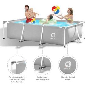 Piscina Estrutural Retangular 3701 Litros Forro E Bomba Filtrante Avenli Jilong 220v - Image 3