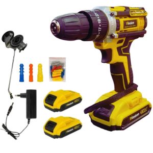 Kit Parafusadeira Furadeira 21V Com 2 Baterias + 9 Acessórios e Maleta R-07612 - Titanium